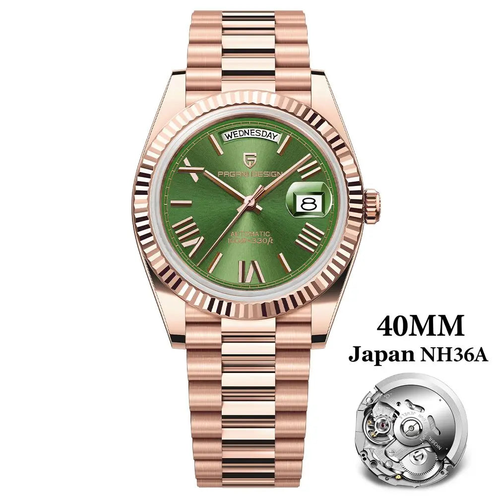Pagani Design DD40 Men's Automatic Watch – NH36A Movement, Sapphire Crystal, 100M Water Resistant