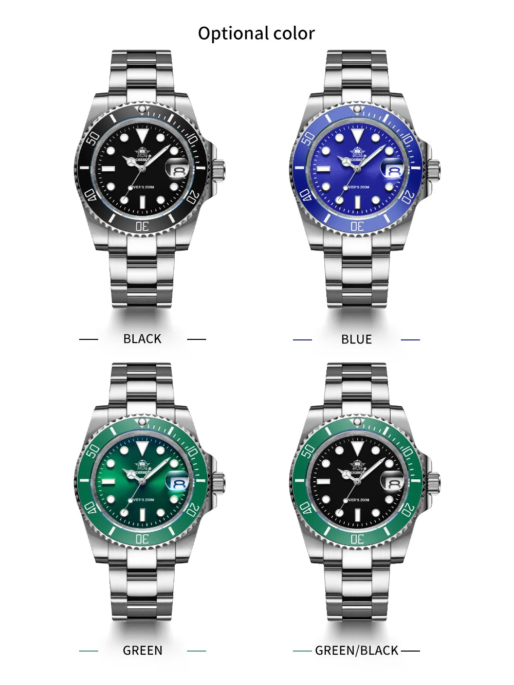 ADDIESDIVE Men’s Quartz Watch – Business & Sport, Waterproof, Stainless Steel