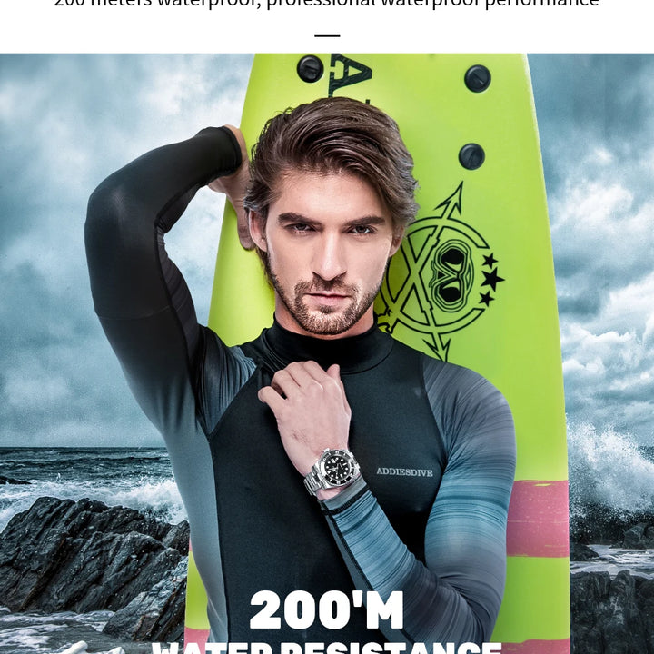 ADDIESDIVE Quartz Watch – Business & Sport, Waterproof, Stainless Steel