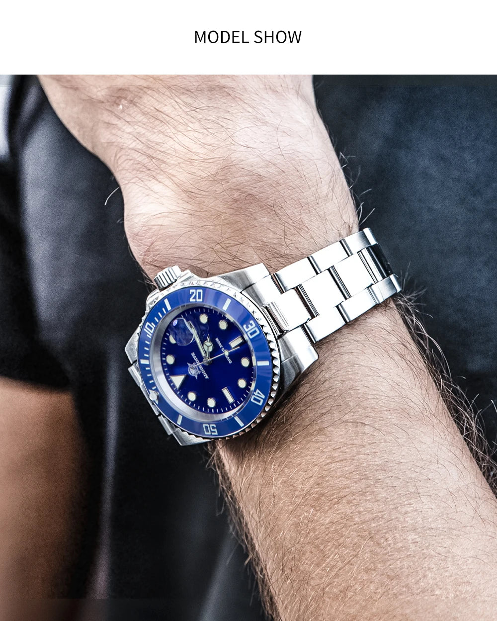 ADDIESDIVE Men’s Quartz Watch – Business & Sport, Waterproof, Stainless Steel