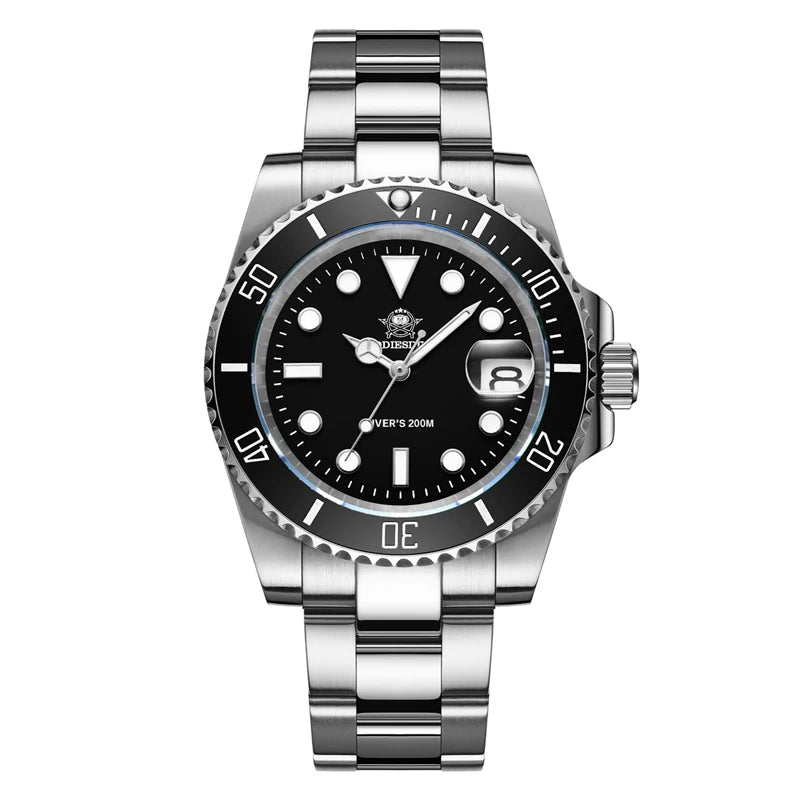 ADDIESDIVE Men’s Quartz Watch – Business & Sport, Waterproof, Stainless Steel