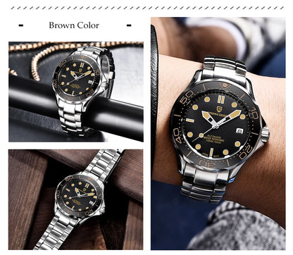 Pagani Design PD-1667 Men’s Automatic Watch – Ceramic Bezel, Sapphire Crystal, 100M Water Resistant