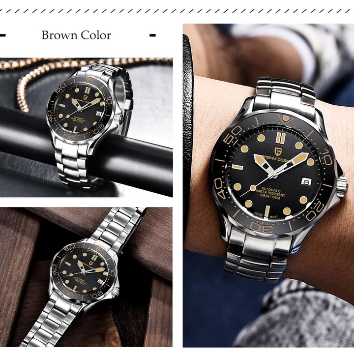 Pagani Design PD-1667 Automatic Watch – Ceramic Bezel, Sapphire Crystal