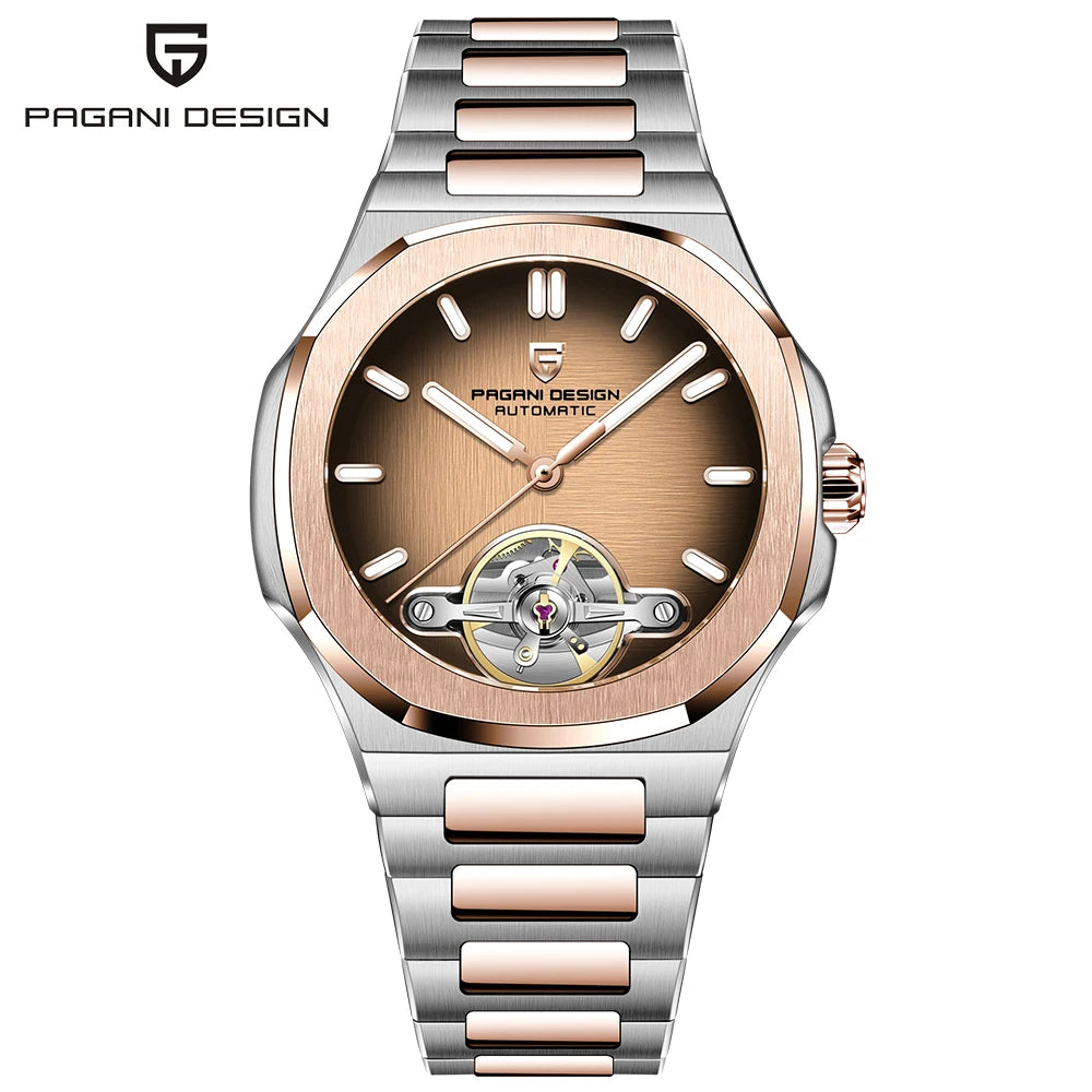 PAGANI DESIGN New Mechanical Hollow-Out Tourbillon Men's and woman's Watch Sport Elegant Sapphire Waterproof Watch Japan Movt 316L Steel Clock