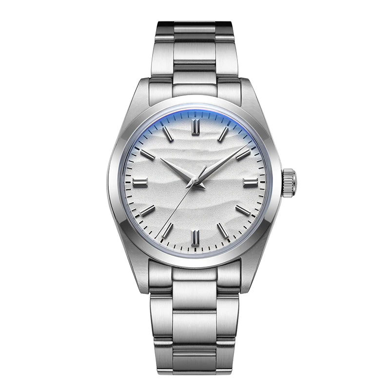 ADDIESDIVE AD2030 Men’s Quartz Dress Watch – 3D Sand Dial, 100M Water Resistant, Stainless Steel