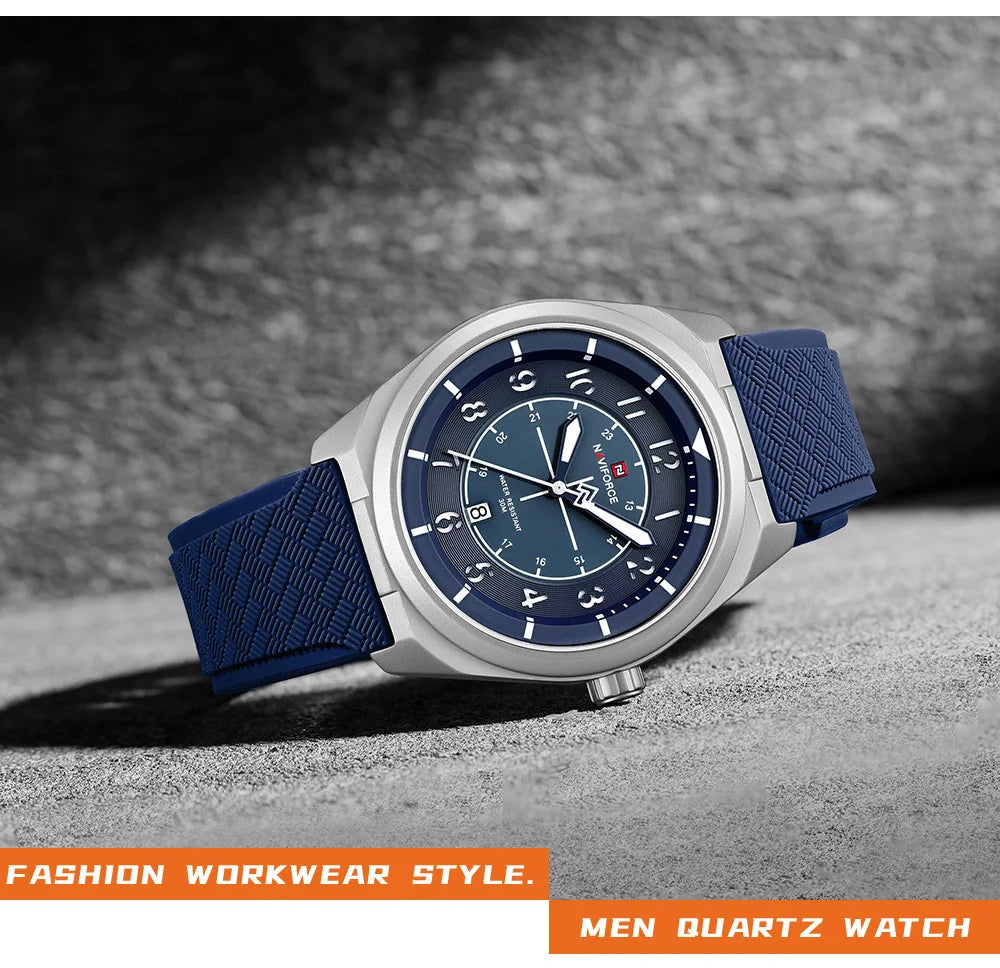 NAVIFORCE NF9281T Men's Quartz Watch – Tactical Style, Shockproof, 30M Waterproof, Silicone Strap