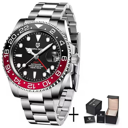 Pagani Design PD-1662 Men’s GMT Automatic Watch – 40mm, Sapphire Crystal, 100M Water Resistant