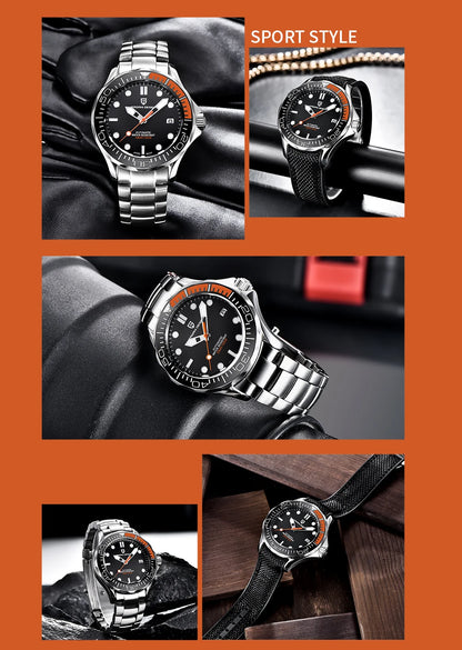 Pagani Design PD-1667 Men’s Automatic Watch – Ceramic Bezel, Sapphire Crystal, 100M Water Resistant