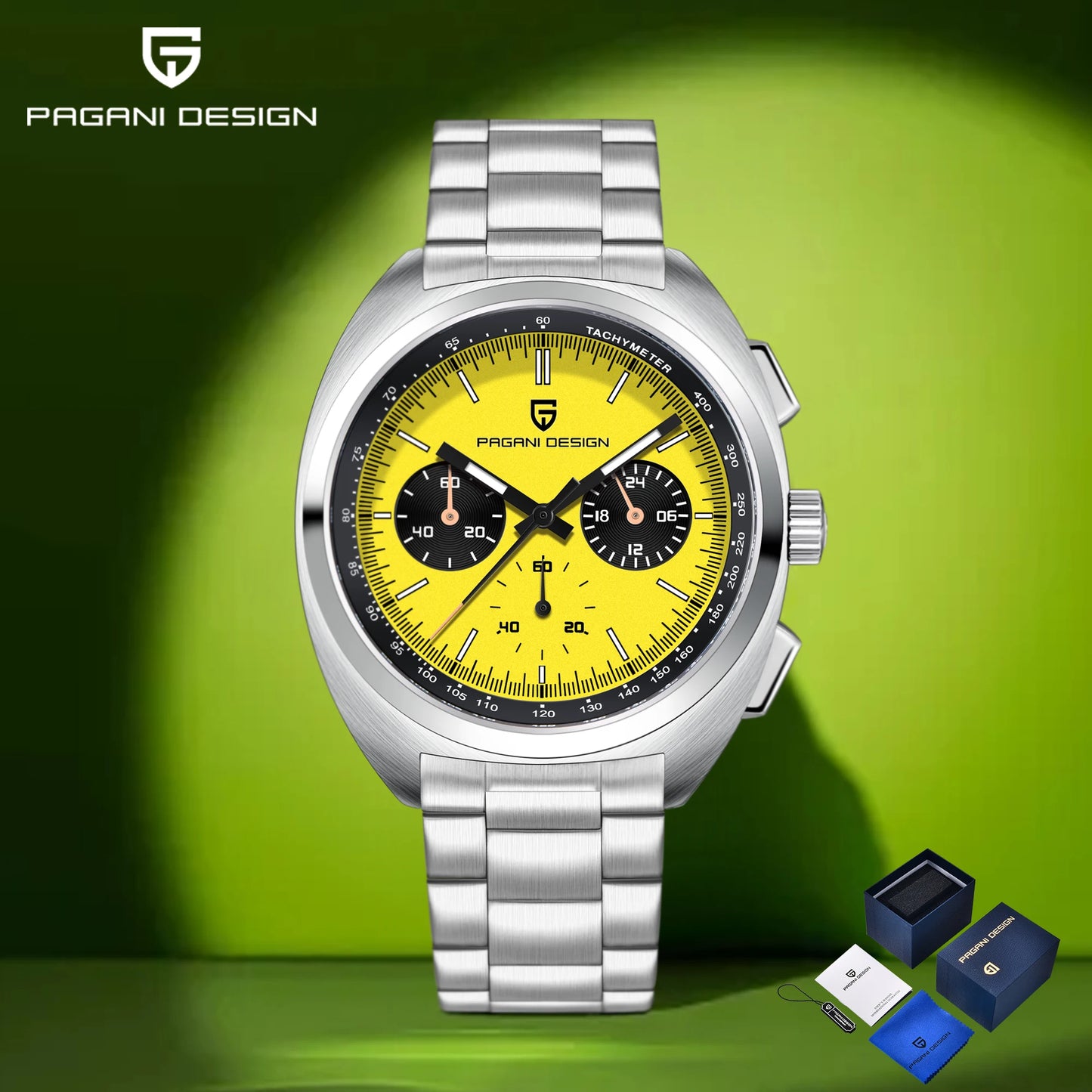 Pagani Design Men’s Quartz Chronograph Watch – Japan VK63 Movement, Sapphire Crystal, 100M Water Resistant