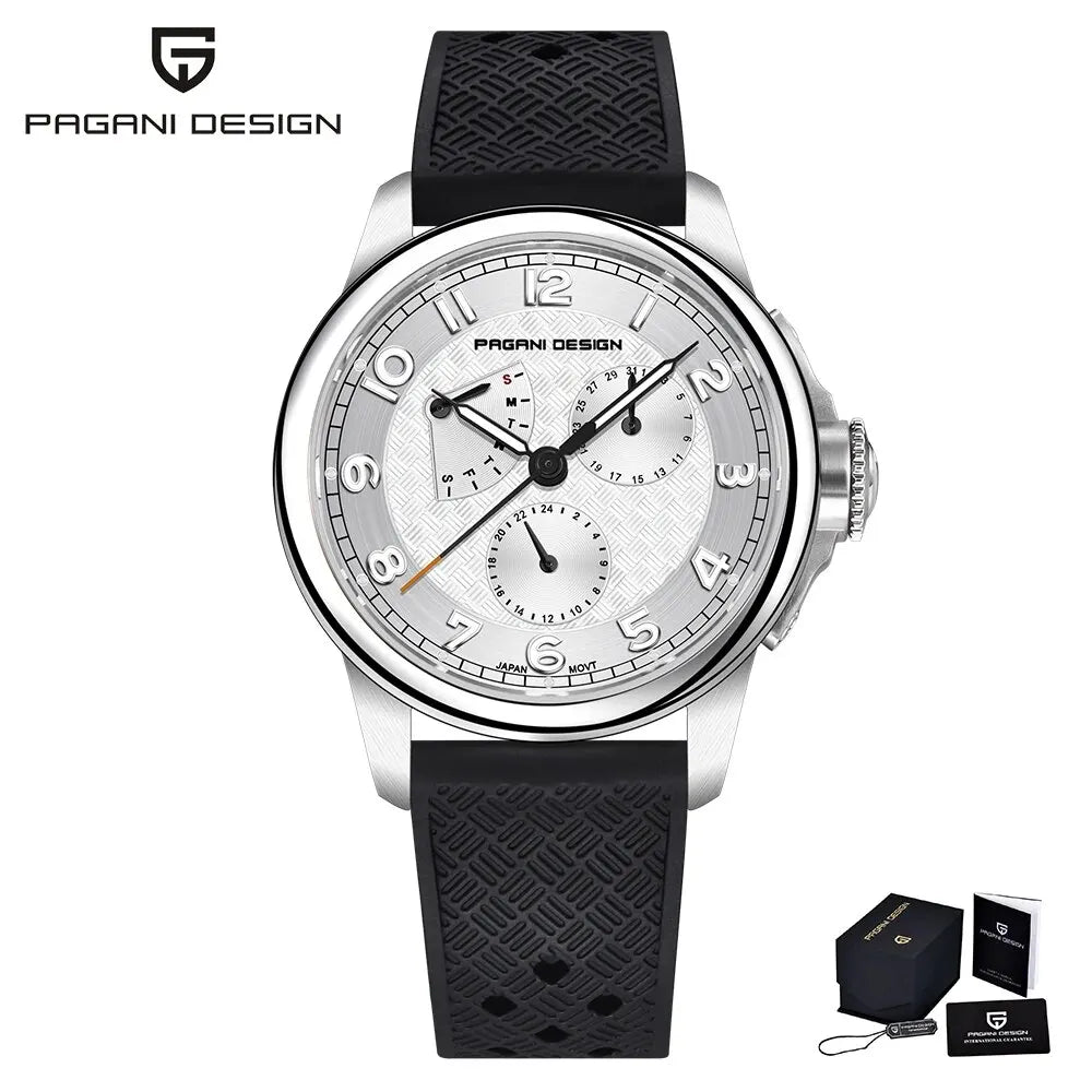 Pagani Design PD-1780 Men’s Quartz Watch – VH88 Movement, Ceramic Bezel, Sapphire Crystal, 100M Water Resistant
