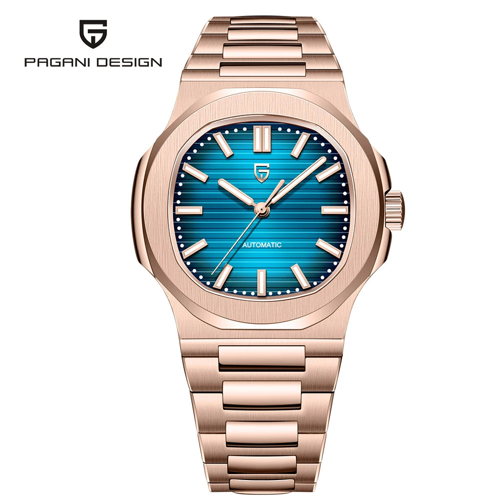 Pagani Design PD-1728 Men’s Automatic Watch – Rose Gold, Sapphire Crystal, 100M Water Resistant