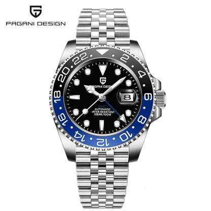 Pagani Design PD-1662 Men’s GMT Mechanical Watch – 40mm Sports, Sapphire Crystal, 100M Water Resistant