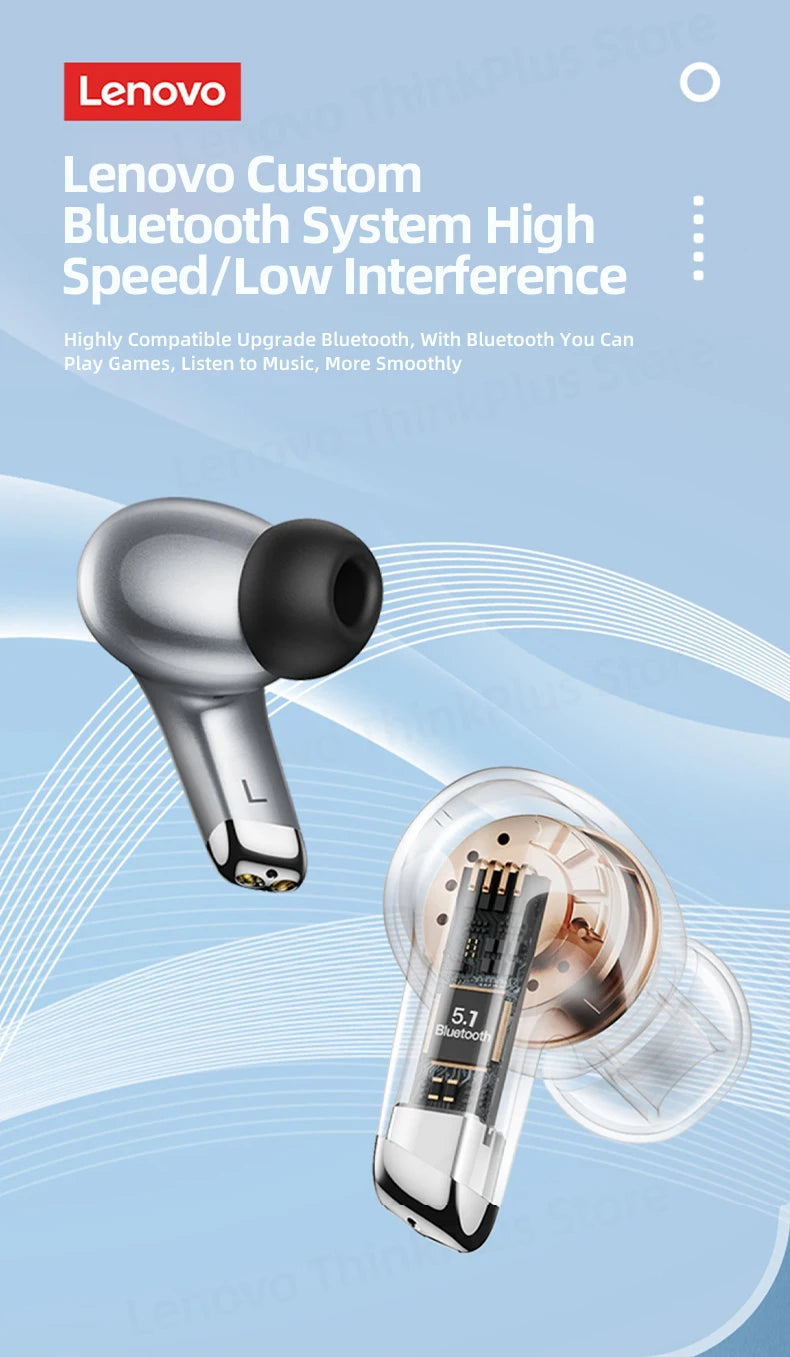 Lenovo-auriculares inalámbricos LP5, audífonos de música HiFi con Bluetooth, micrófono, deportivos, resistentes al agua, 100% originales, novedad de 2021
