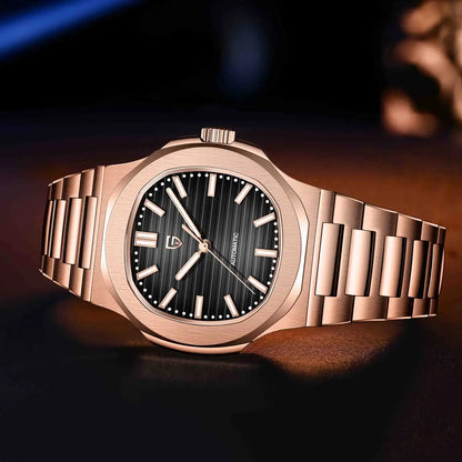 Pagani Design PD-1728 Men’s Automatic Watch – Rose Gold, Sapphire Crystal, 100M Water Resistant