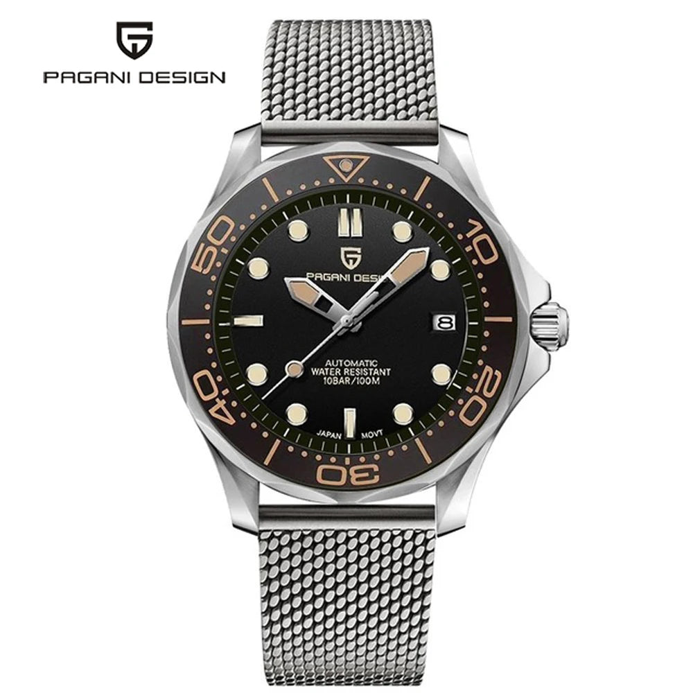 Pagani Design PD-1667 Men’s Automatic Watch – Ceramic Bezel, Sapphire Crystal, 100M Water Resistant
