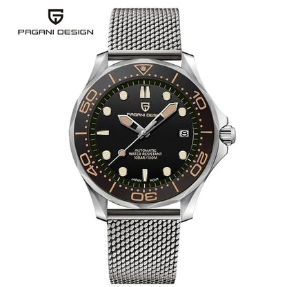 Pagani Design PD-1667 Men’s Automatic Watch – Ceramic Bezel, Sapphire Crystal, 100M Water Resistant