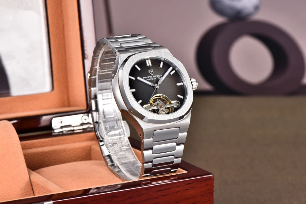 PAGANI DESIGN New Mechanical Hollow-Out Tourbillon Men's and woman's Watch Sport Elegant Sapphire Waterproof Watch Japan Movt 316L Steel Clock