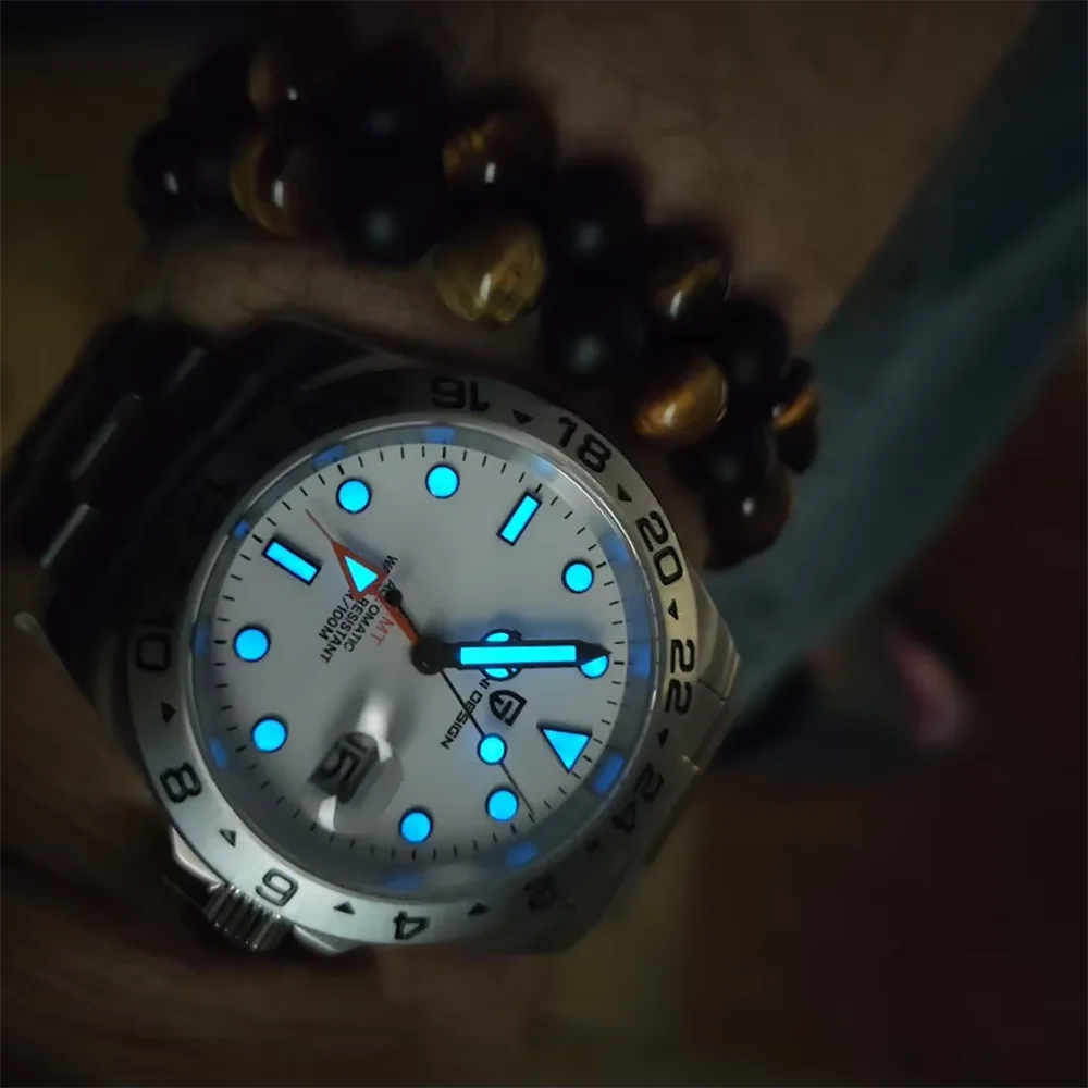 Pagani Design PD-1682 Men’s GMT Automatic Watch – 42mm Vintage, Sapphire Crystal, 100M Water Resistant
