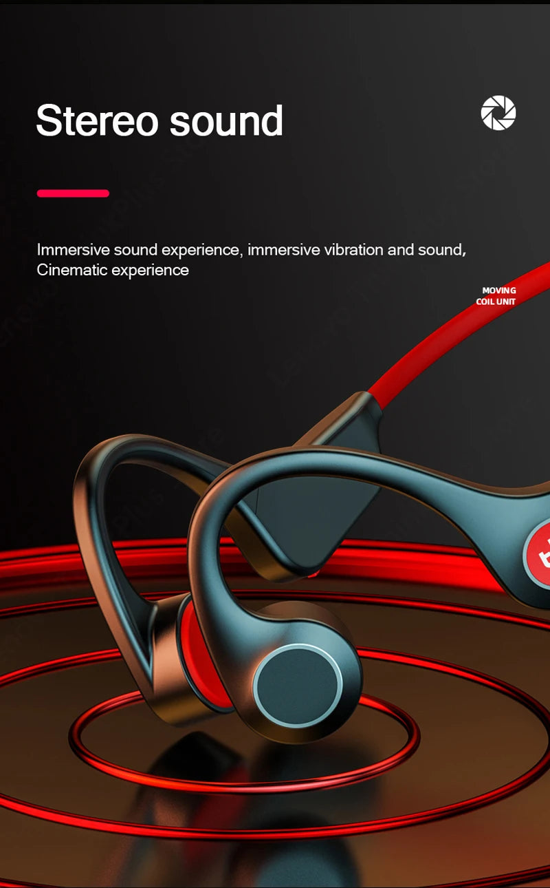 Lenovo-auriculares de conducción ósea X3 Pro, cascos inalámbricos con gancho para la oreja, Bluetooth, Hifi, con micrófono, resistentes al agua