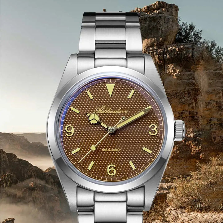 ADDIESDIVE AD2096 Quartz Watch – Bubble Mirror Glass, Stainless Steel