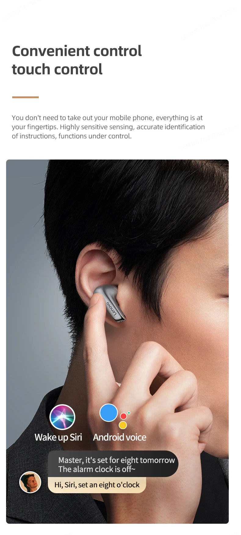 Lenovo-auriculares inalámbricos LP5, audífonos de música HiFi con Bluetooth, micrófono, deportivos, resistentes al agua, 100% originales, novedad de 2021