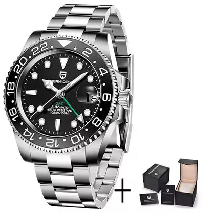 Pagani Design PD-1662 Men’s GMT Automatic Watch – 40mm, Sapphire Crystal, 100M Water Resistant