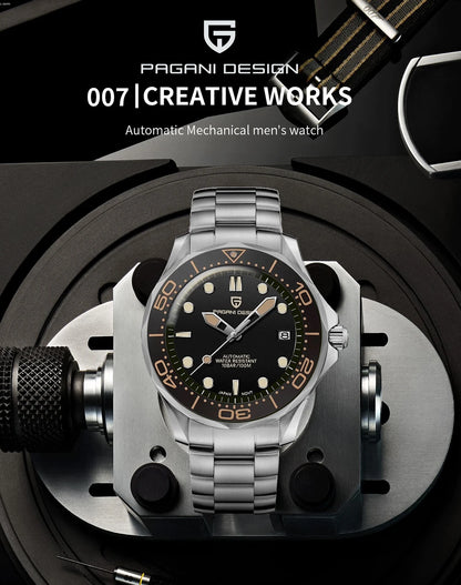 Pagani Design PD-1667 Men’s Automatic Watch – Ceramic Bezel, Sapphire Crystal, 100M Water Resistant
