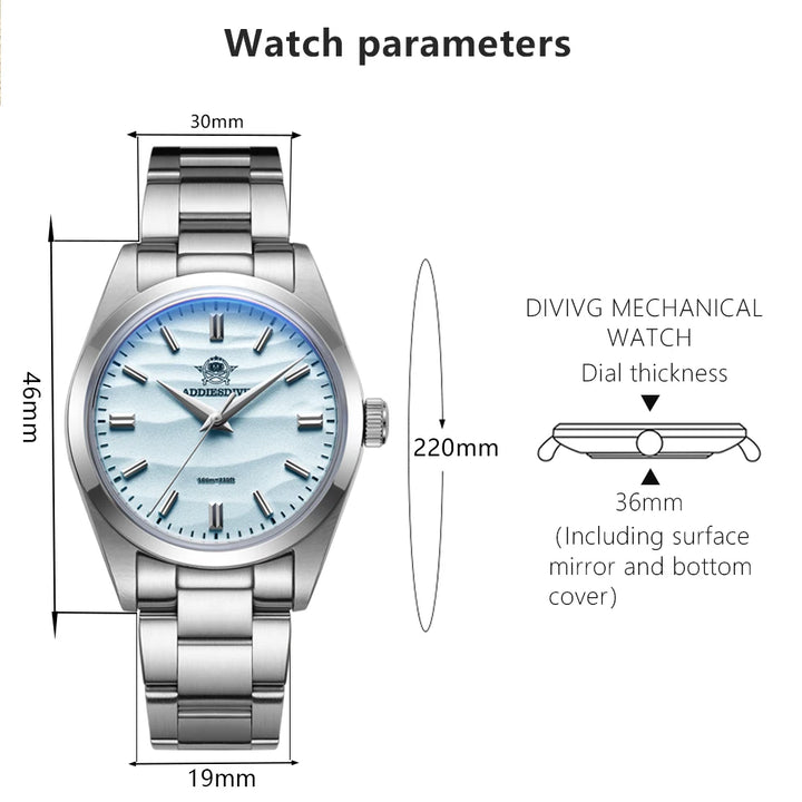 ADDIESDIVE AD2030 Quartz Dress Watch – 3D Sand Dial