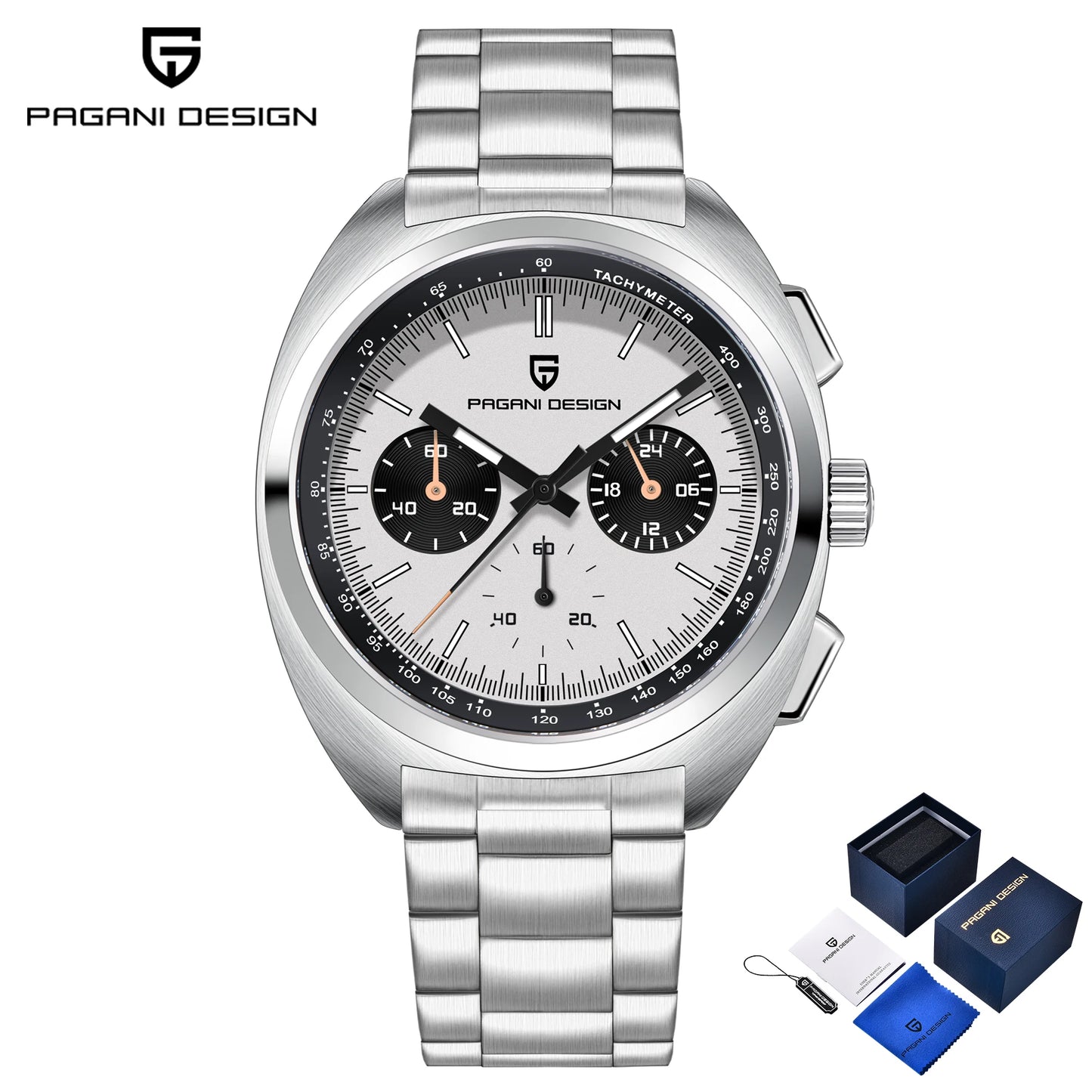 Pagani Design Men’s Quartz Chronograph Watch – Japan VK63 Movement, Sapphire Crystal, 100M Water Resistant