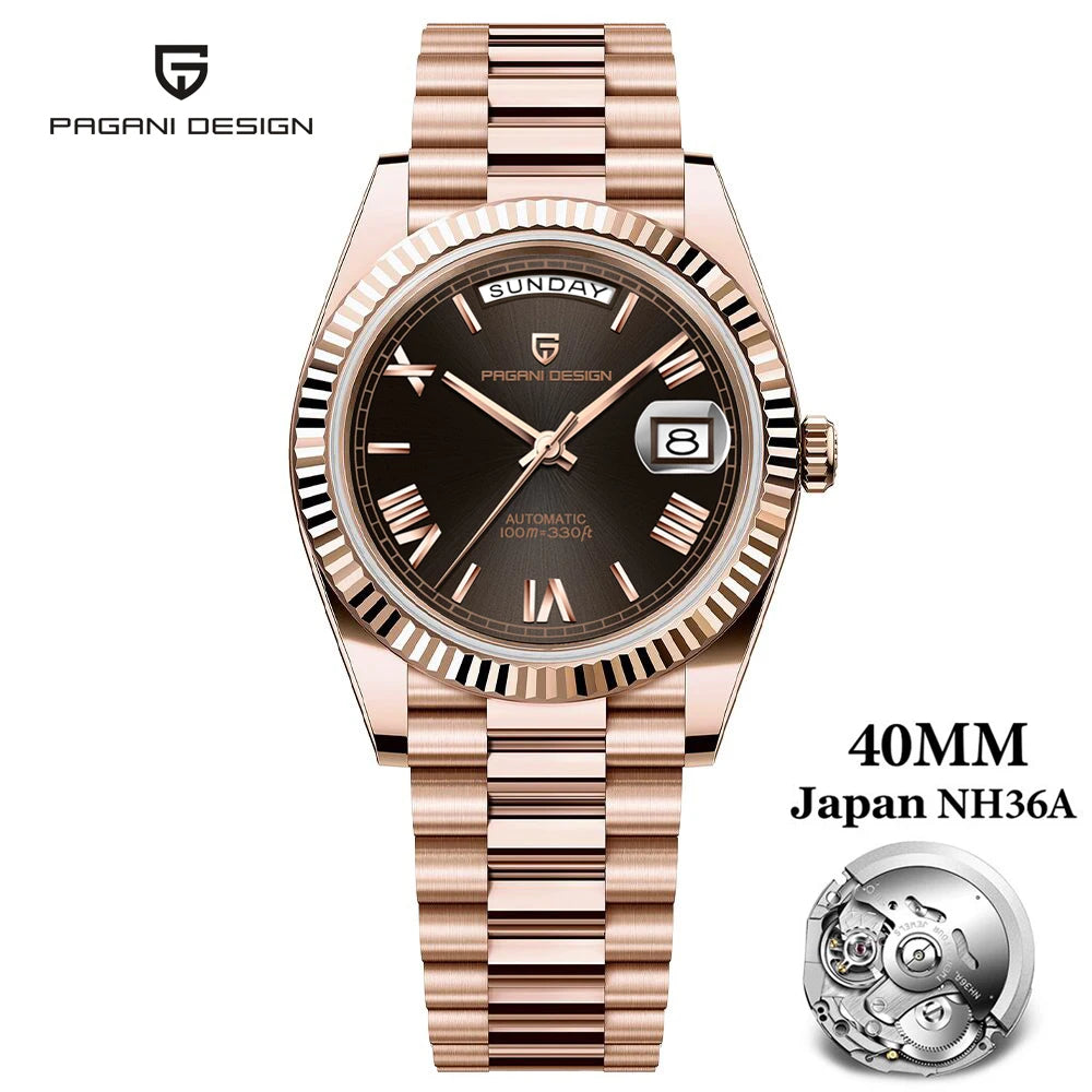 Pagani Design DD40 Men's Automatic Watch – NH36A Movement, Sapphire Crystal, 100M Water Resistant