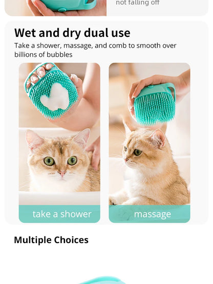 Cepillo de baño para mascotas, masajeador de silicona suave, Gel de ducha, cepillo de baño, herramientas de limpieza, peine, suministros de limpieza para perros y gatos