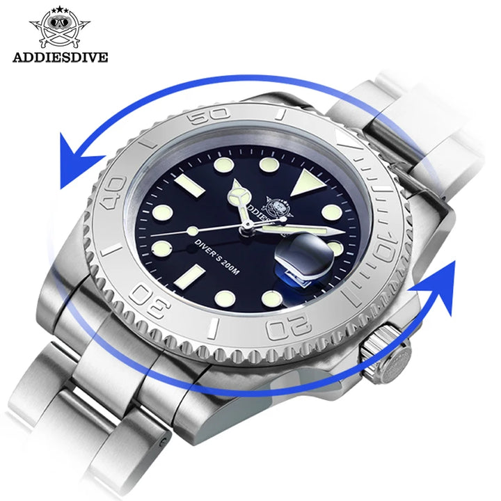 ADDIESDIVE Quartz Dive Watch – Ceramic Bezel, BGW9 Luminous, Sapphire Mirror