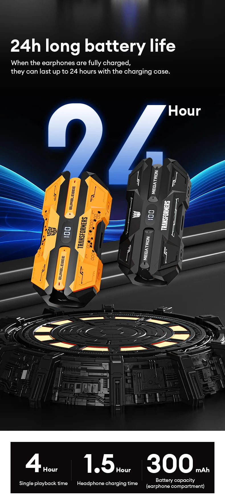 Nuevos transformadores TF-T51 TWS auriculares inalámbricos de larga resistencia con pantalla LED de potencia auriculares Bluetooth V5.4 llamadas HD auriculares