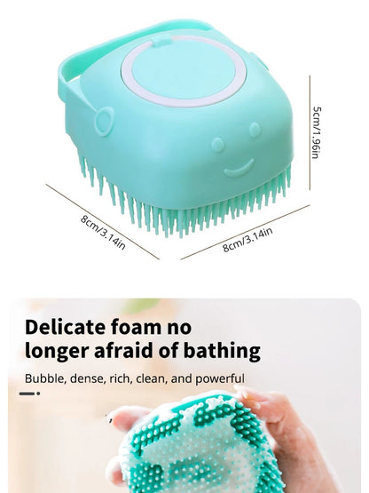 Cepillo de baño para mascotas, masajeador de silicona suave, Gel de ducha, cepillo de baño, herramientas de limpieza, peine, suministros de limpieza para perros y gatos