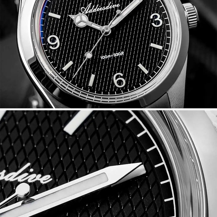 ADDIESDIVE AD2096 Quartz Watch – Bubble Mirror Glass, Stainless Steel