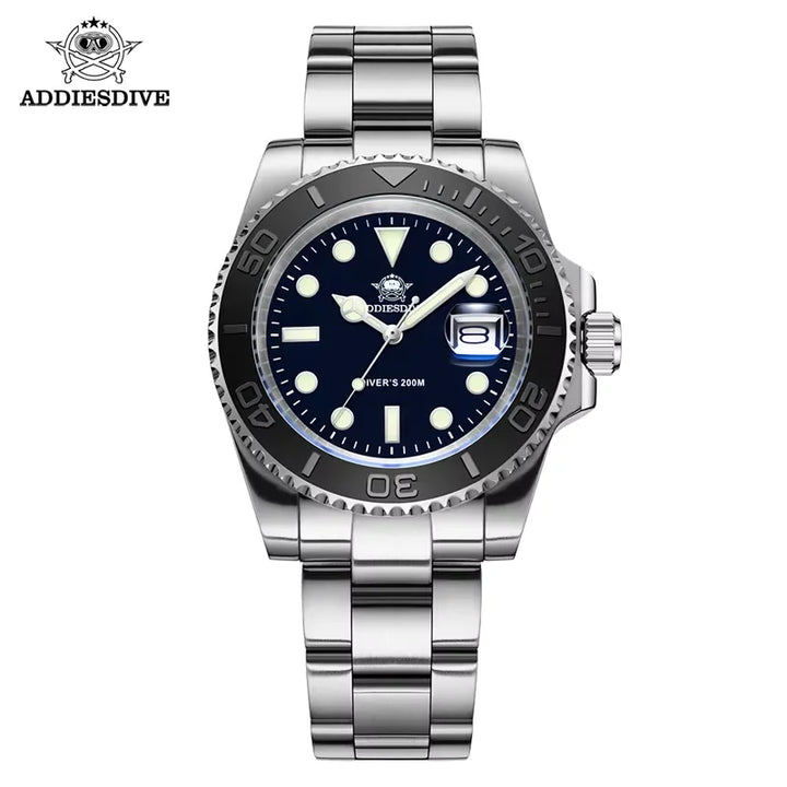 ADDIESDIVE Quartz Dive Watch – Ceramic Bezel, BGW9 Luminous, Sapphire Mirror