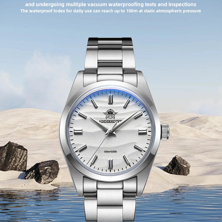 ADDIESDIVE AD2030 Quartz Dress Watch – 3D Sand Dial