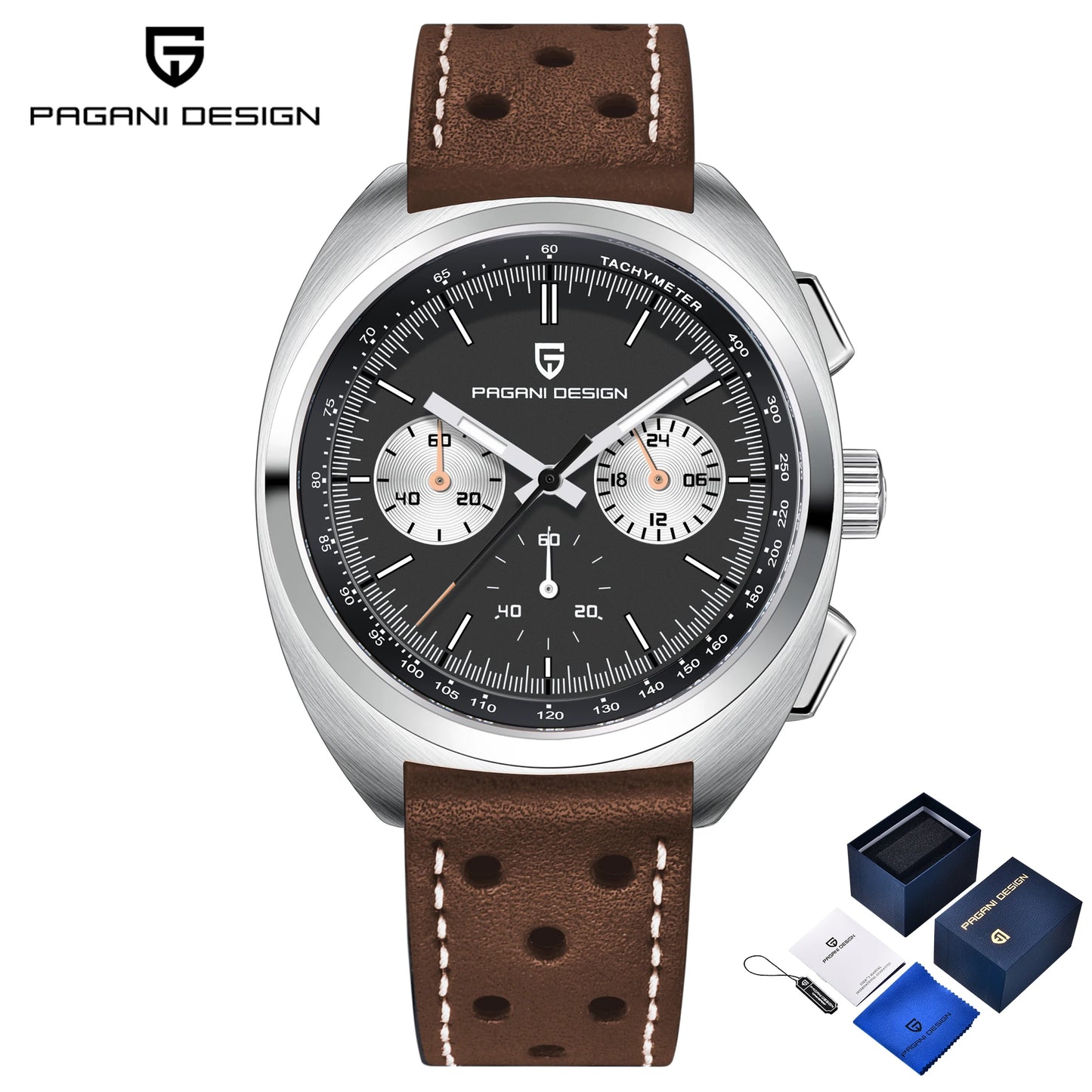 Pagani Design Men’s Quartz Chronograph Watch – Japan VK63 Movement, Sapphire Crystal, 100M Water Resistant