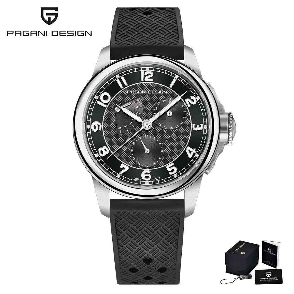 Pagani Design PD-1780 Men’s Quartz Watch – VH88 Movement, Ceramic Bezel, Sapphire Crystal, 100M Water Resistant