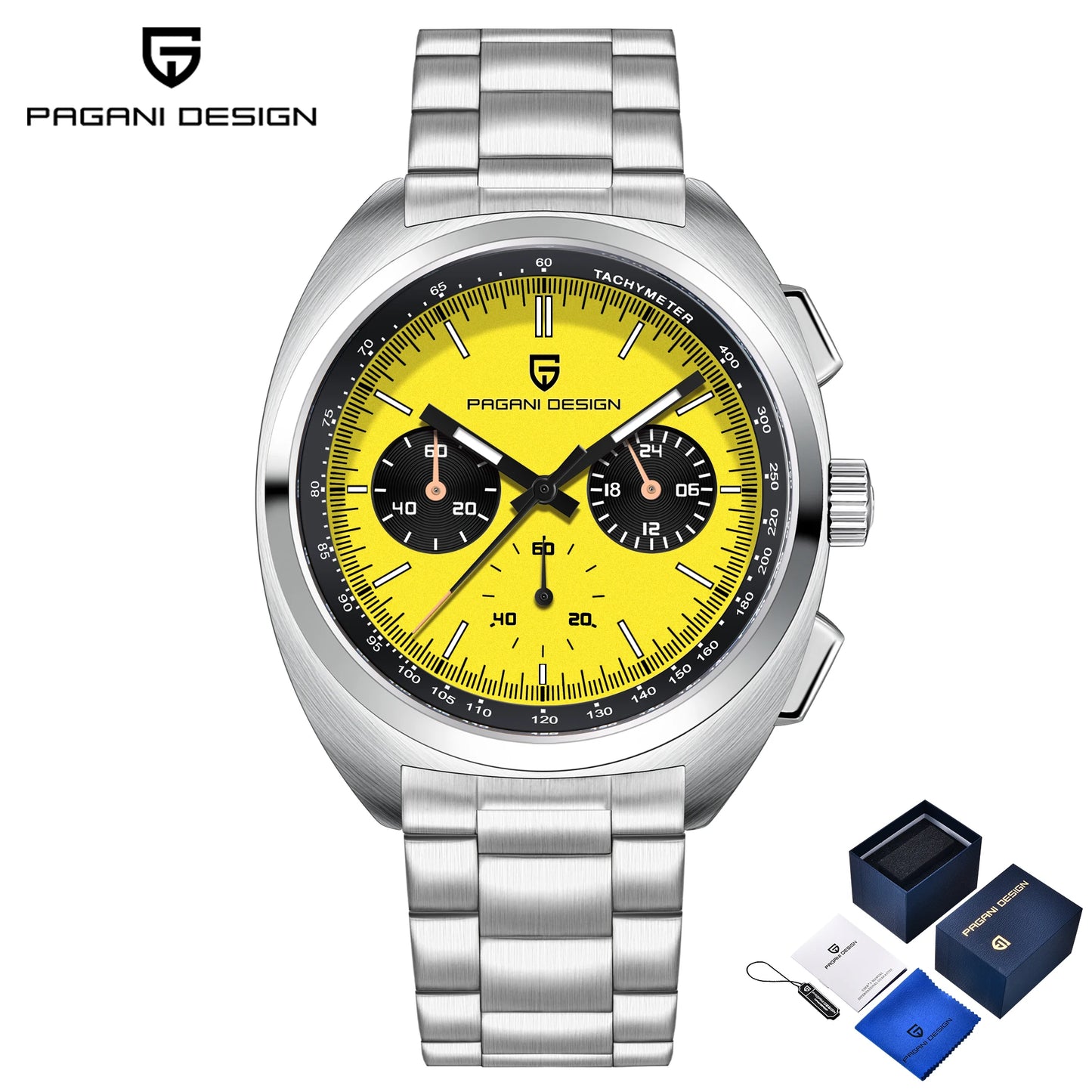 Pagani Design Men’s Quartz Chronograph Watch – Japan VK63 Movement, Sapphire Crystal, 100M Water Resistant