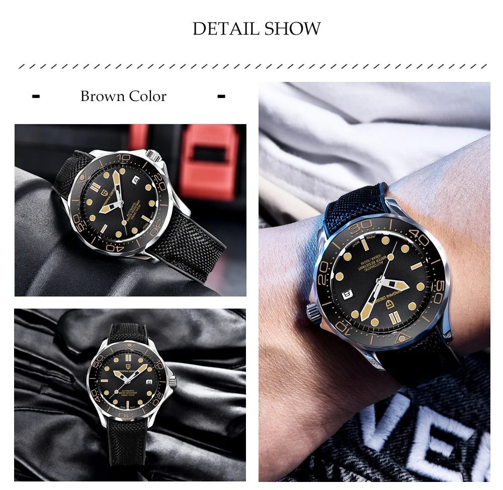 Pagani Design PD-1667 Men’s Automatic Watch – Ceramic Bezel, Sapphire Crystal, 100M Water Resistant