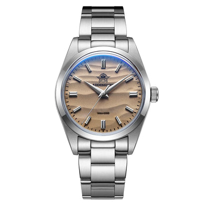 ADDIESDIVE AD2030 Men’s Quartz Dress Watch – 3D Sand Dial, 100M Water Resistant, Stainless Steel