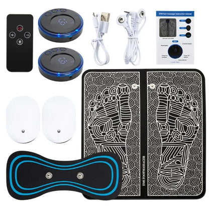 Almohadilla masajeadora de pies eléctrica, esterilla de masaje electroestimulador EMS, Masajeador muscular, relajación de pies, Masajeador de Fitness, carga USB