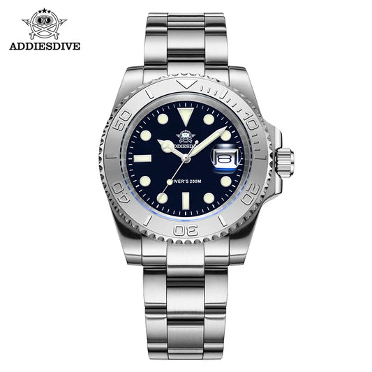 ADDIESDIVE Men’s Quartz Dive Watch – 200M Water Resistant, Ceramic Bezel, BGW9 Luminous, Sapphire Mirror