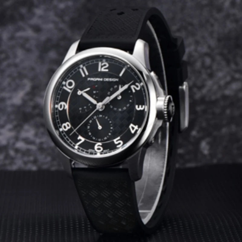 Pagani Design PD-1780 Men’s Quartz Watch – VH88 Movement, Ceramic Bezel, Sapphire Crystal, 100M Water Resistant