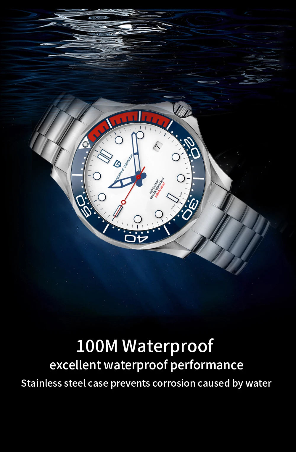 Pagani Design PD-1667 Men’s Automatic Watch – Ceramic Bezel, Sapphire Crystal, 100M Water Resistant