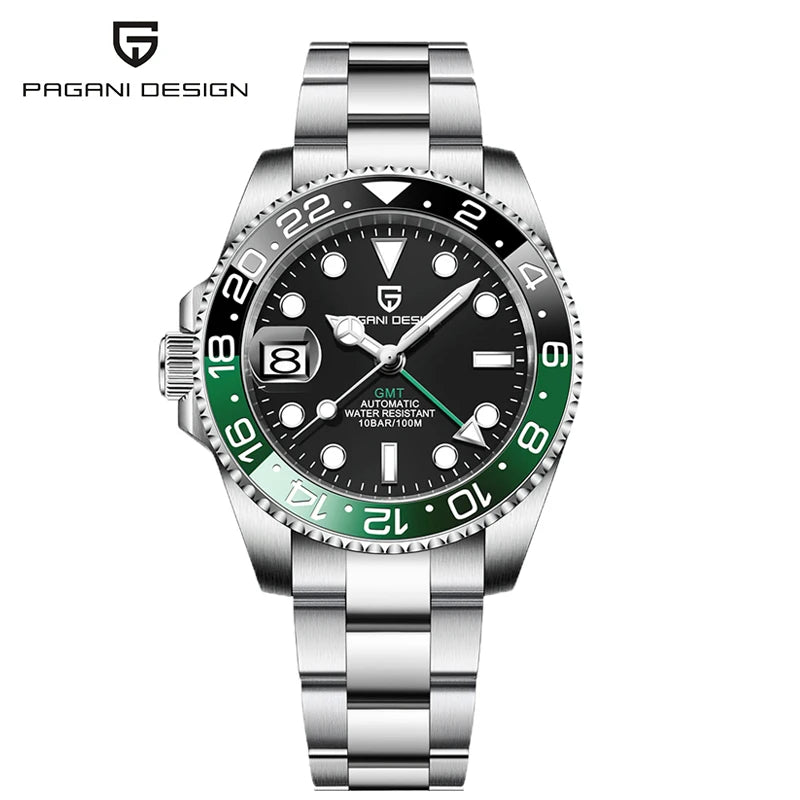 Pagani Design PD-1662 Men’s GMT Mechanical Watch – 40mm Sports, Sapphire Crystal, 100M Water Resistant