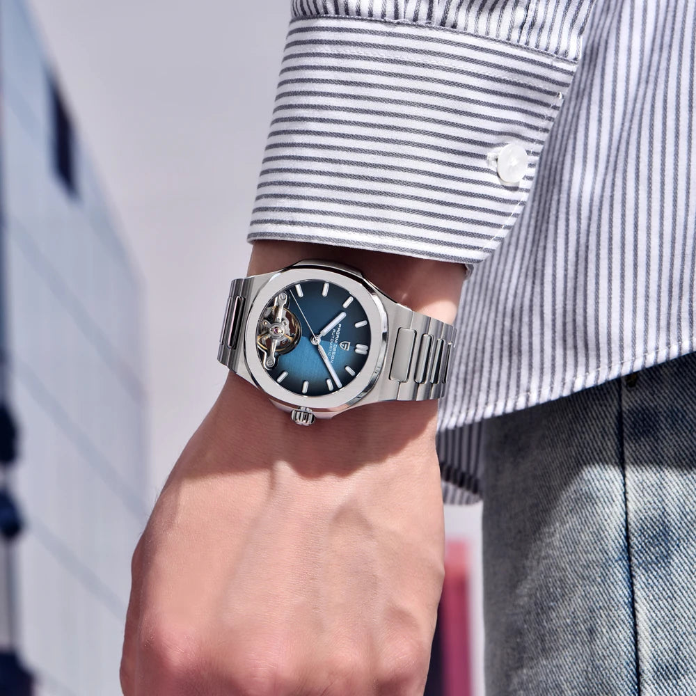 PAGANI DESIGN New Mechanical Hollow-Out Tourbillon Men's and woman's Watch Sport Elegant Sapphire Waterproof Watch Japan Movt 316L Steel Clock