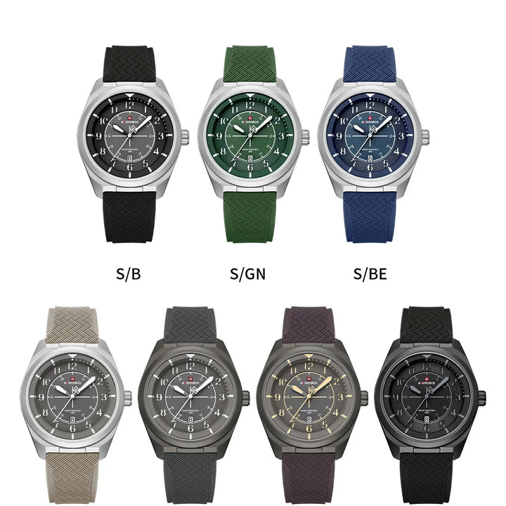 NAVIFORCE NF9281T Quartz Watch – Tactical Style, Shockproof, Silicone Strap