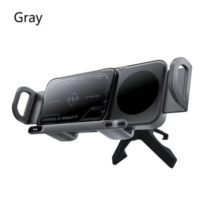 Soporte para teléfono móvil/almohadilla inteligente, soporte magnético para teléfono para coche, soporte para teléfono giratorio automático 2 en 1, cargador inalámbrico para coche